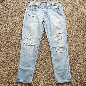 Levi's 513 boyfriend Light Blue Distressed Ripped Women’s Jeans Size 7